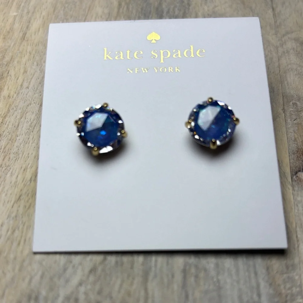 Kate Spade Sapphire Blue Crystal Earrings NWT